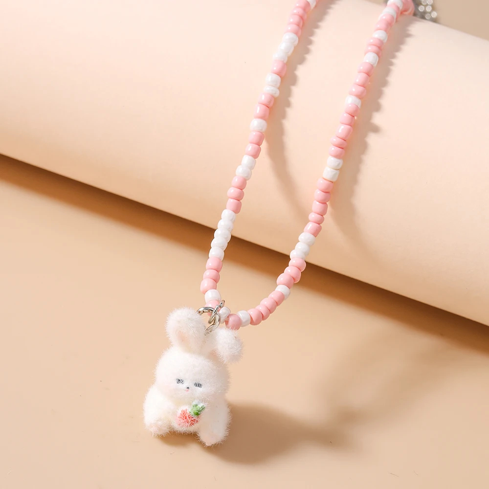 Flocked Animal Necklace (4 Designs) - Ice Cream Cake