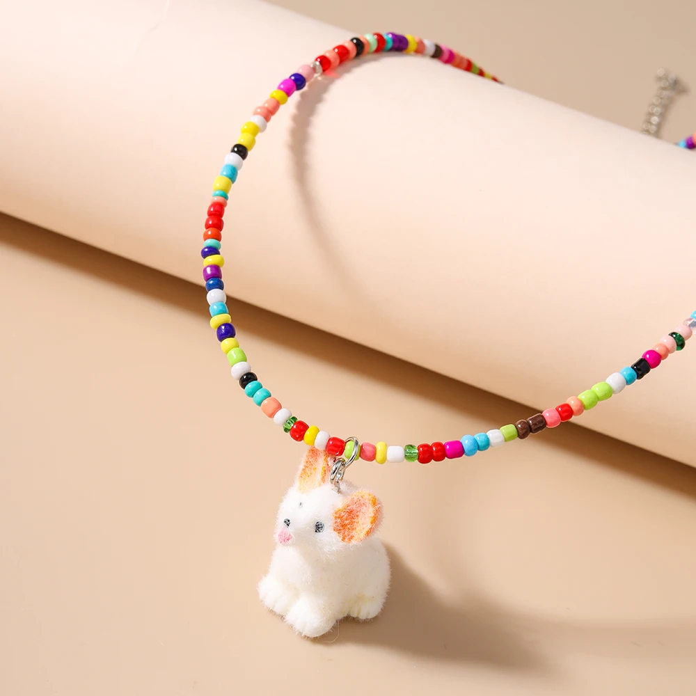 Flocked Animal Necklace (4 Designs) - Ice Cream Cake