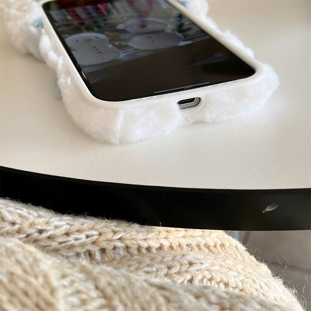 Plush Snowman iPhone Case - Ice Cream Cake