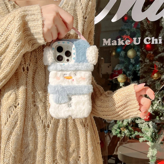 Plush Snowman iPhone Case - Ice Cream Cake