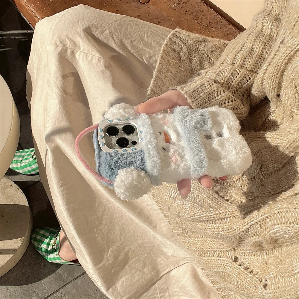Plush Snowman iPhone Case - Ice Cream Cake