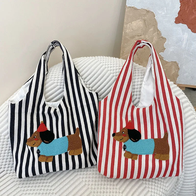 Stylish Dachshund Striped Shoulder Bag (2 Colours) - Ice Cream Cake