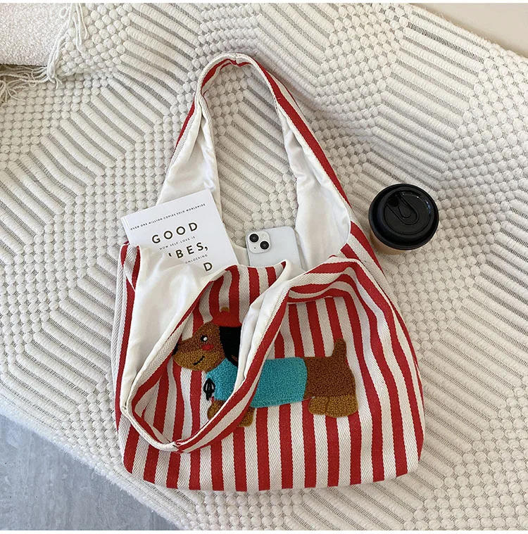 Stylish Dachshund Striped Shoulder Bag (2 Colours) - Ice Cream Cake