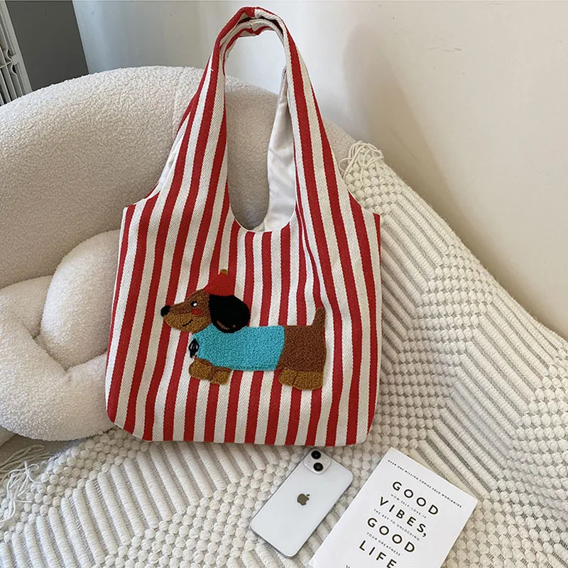 Stylish Dachshund Striped Shoulder Bag (2 Colours) - Ice Cream Cake