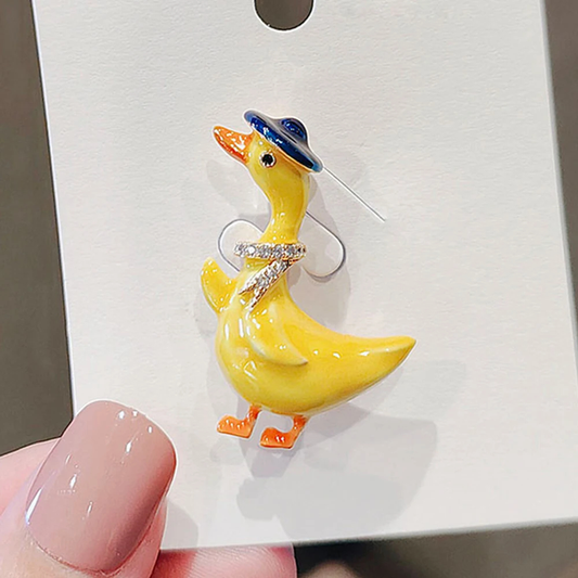 Goose on the Town Brooch