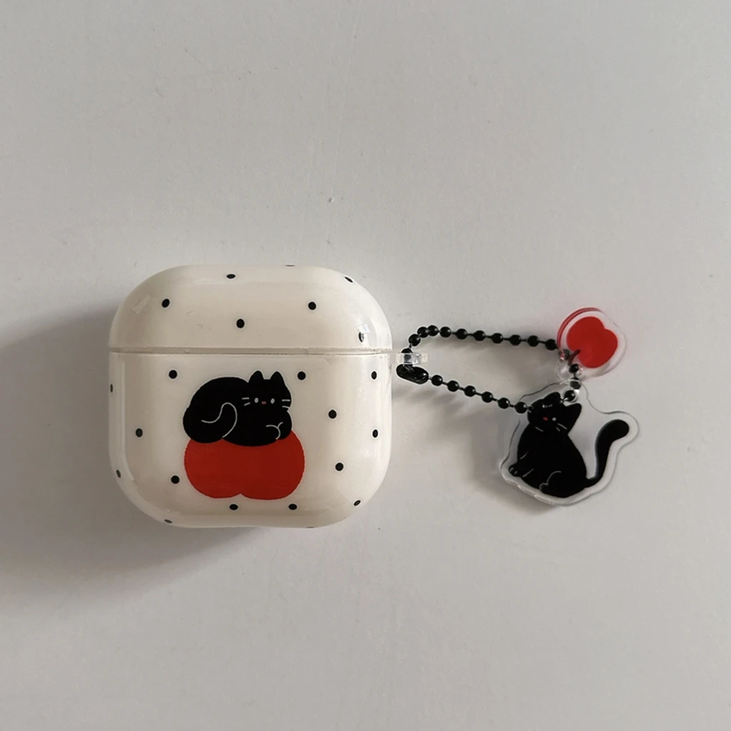 Apple Cat AirPods Charger Case Cover with Cat Charm