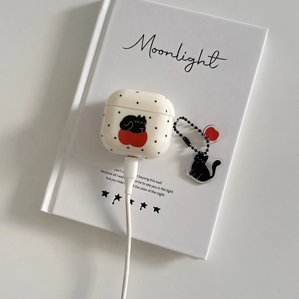 Apple Cat AirPods Charger Case Cover with Cat Charm