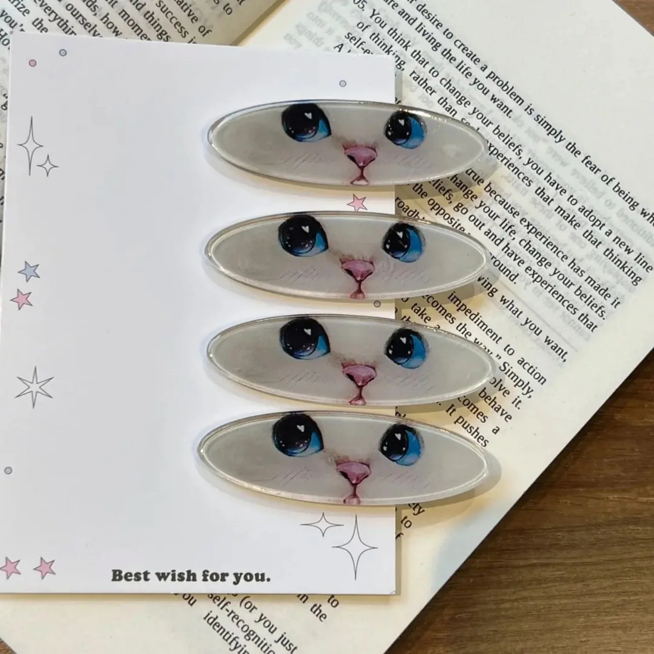y2K Cat Face Acrylic Hair Claw Clip Sets - Ice Cream Cake