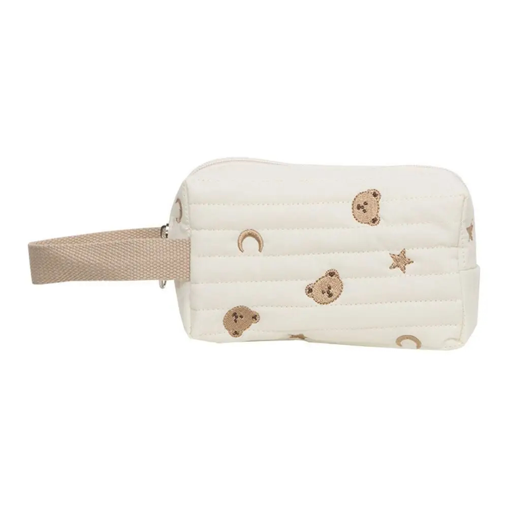 Moon and Stars Teddy Bear Face Zipper Pouch