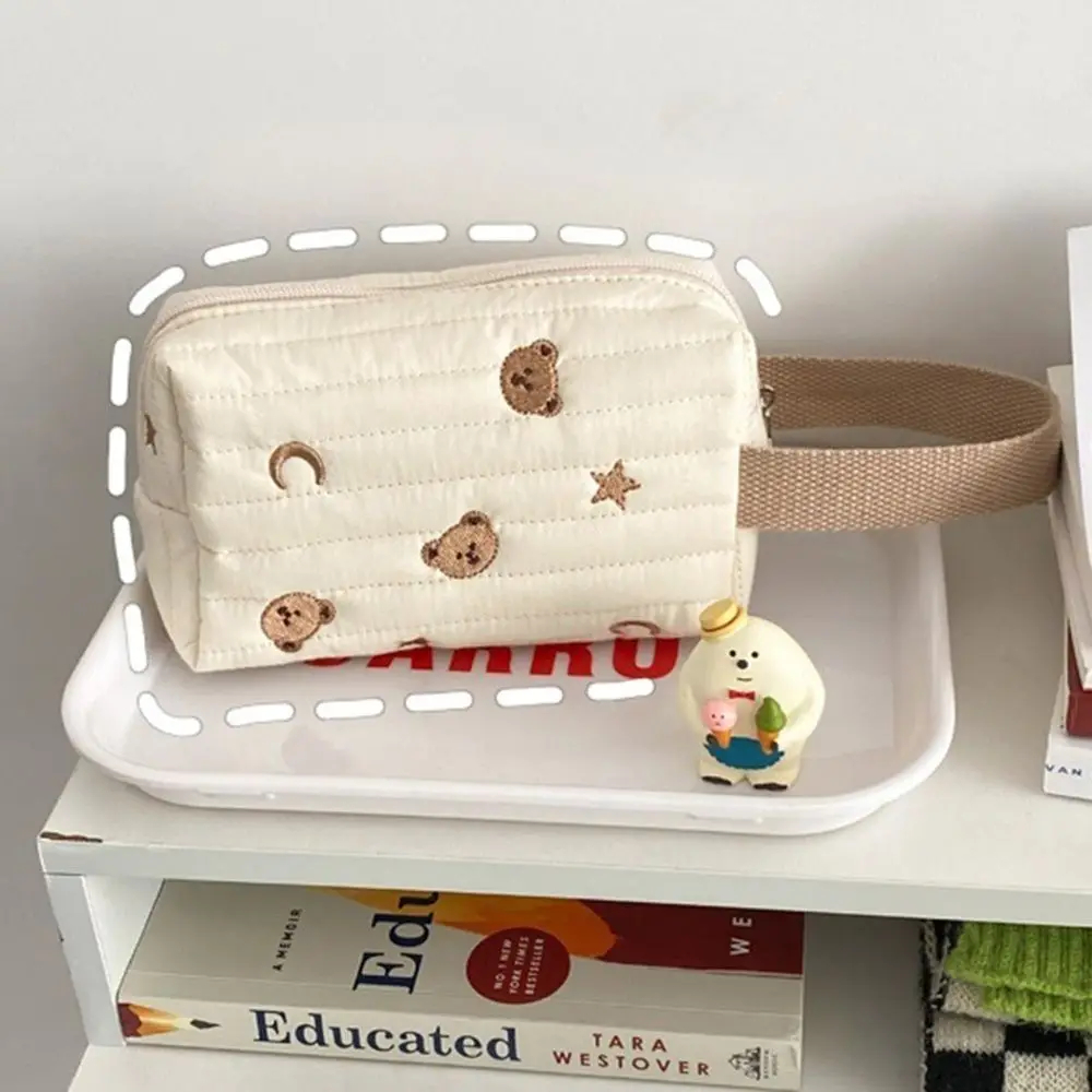 Moon and Stars Teddy Bear Face Zipper Pouch