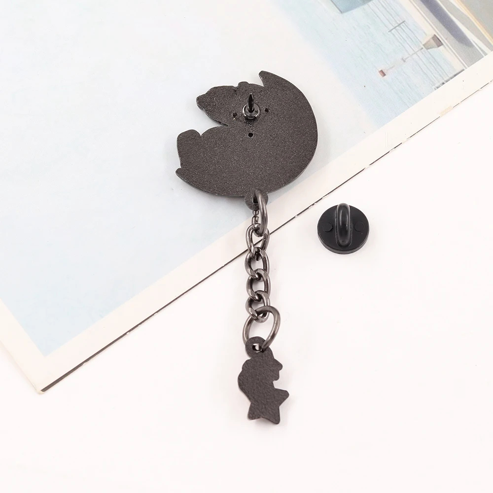 Peanuts Comics Snoopy and Woodstock Crescent Moon Enamel Pin