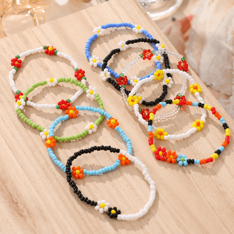 Beaded Daisy Bracelets (9 Colours)