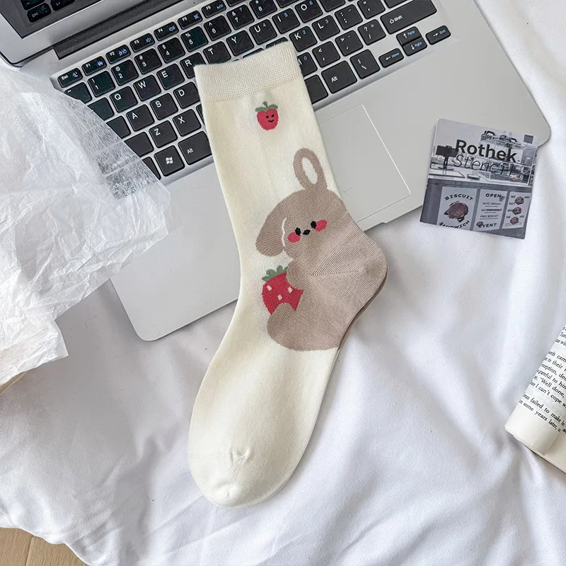 Happy Animal Crew Socks (4 Designs)