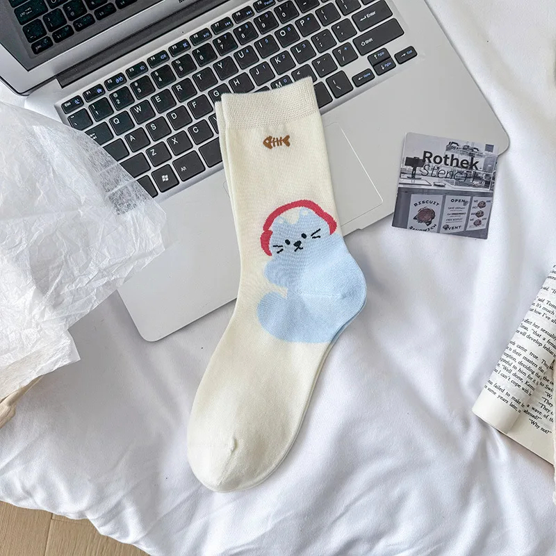 Happy Animal Crew Socks (4 Designs)