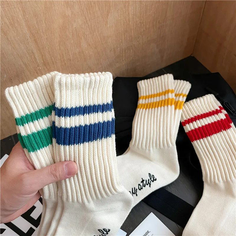 Vintage Style Stripe Sports Crew Socks Ice Cream Cake vintage-style-stripe-sports-crew-socks-ice-cream-cake
