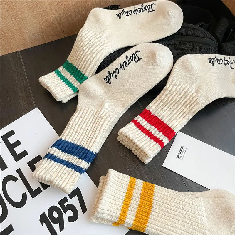 Vintage Style Stripe Sports Socks (6 Colours)