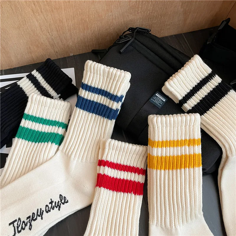 Vintage Style Stripe Sports Socks (6 Colours)