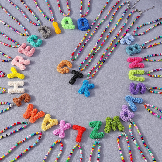 A to Z Floral Letter Initial Necklace (26 Designs) - Ice Cream Cake