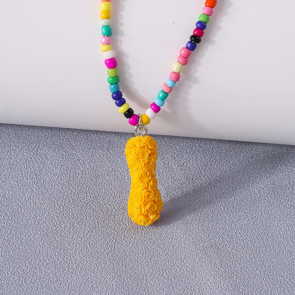 A to Z Floral Letter Initial Necklace (26 Designs) - Ice Cream Cake
