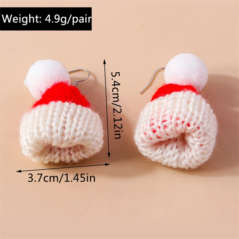 Knitted Bobble Hat Dangly Earrings
