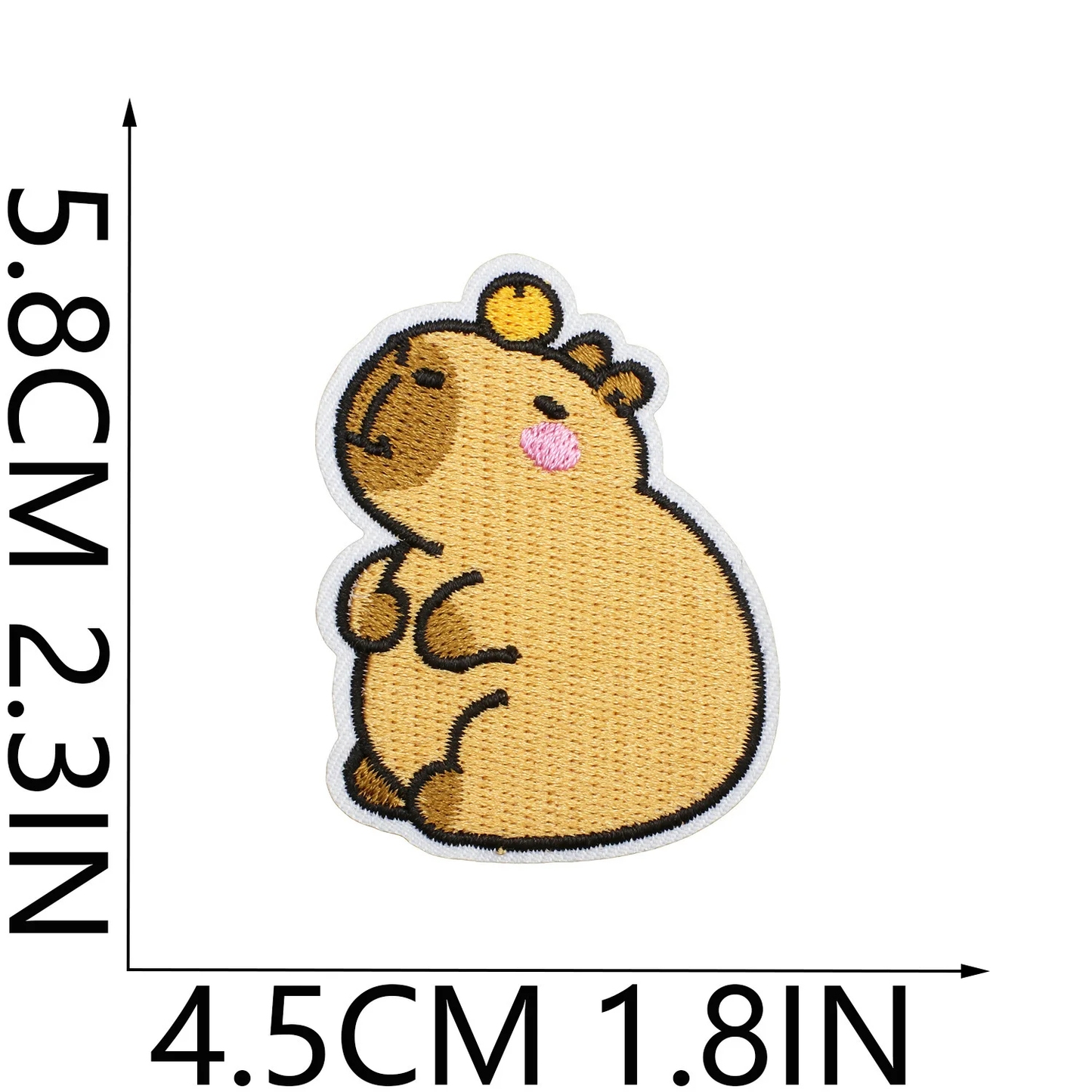 Capybara Embroidered Iron-On Patch