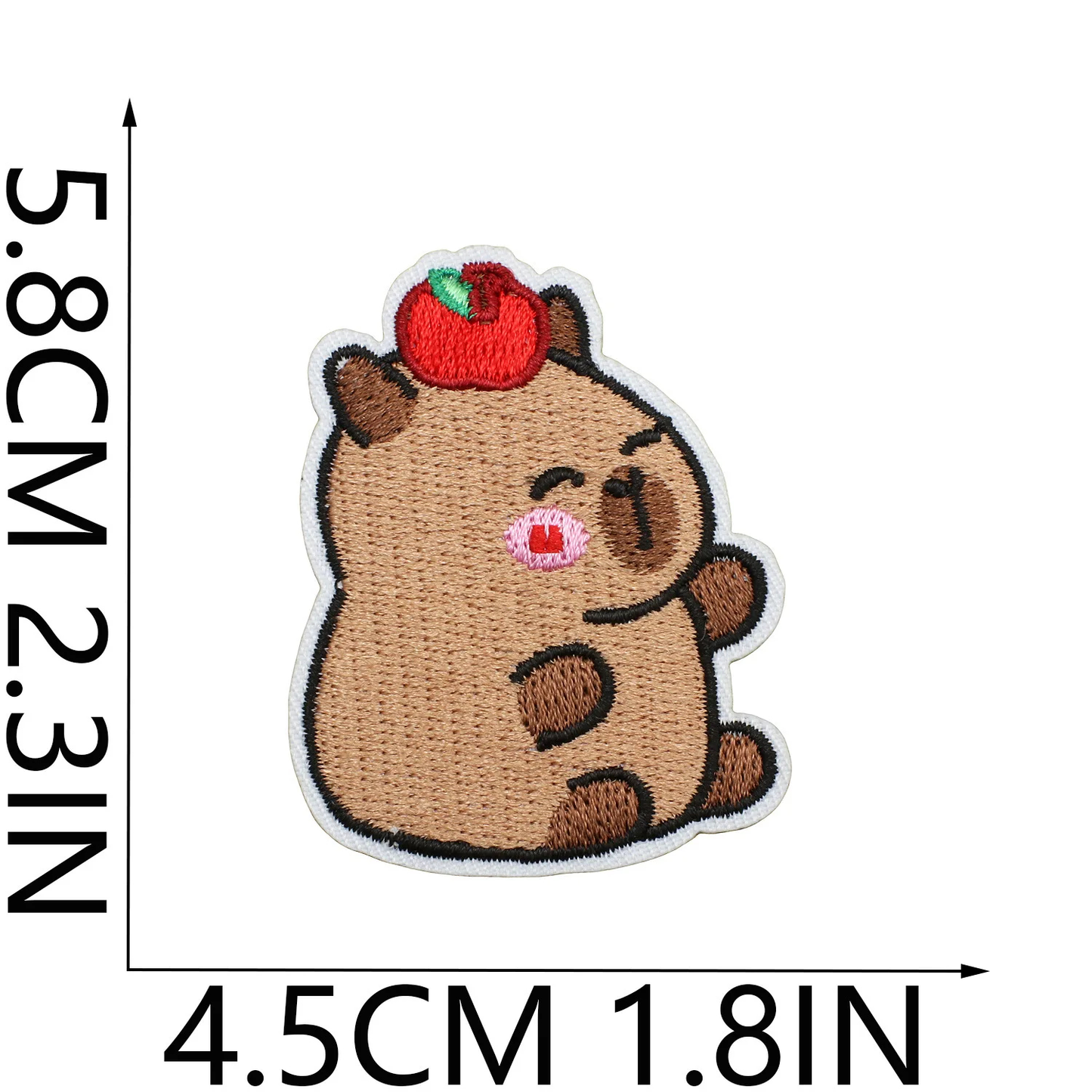 Capybara Embroidered Iron-On Patch