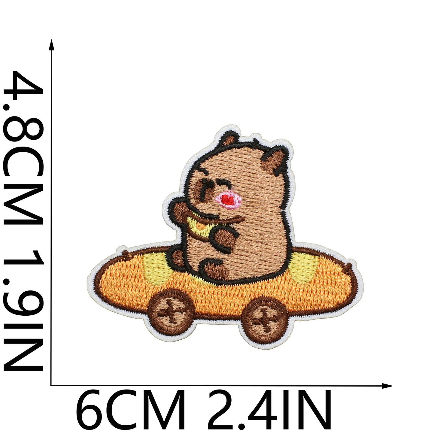 Capybara Embroidered Iron-On Patch