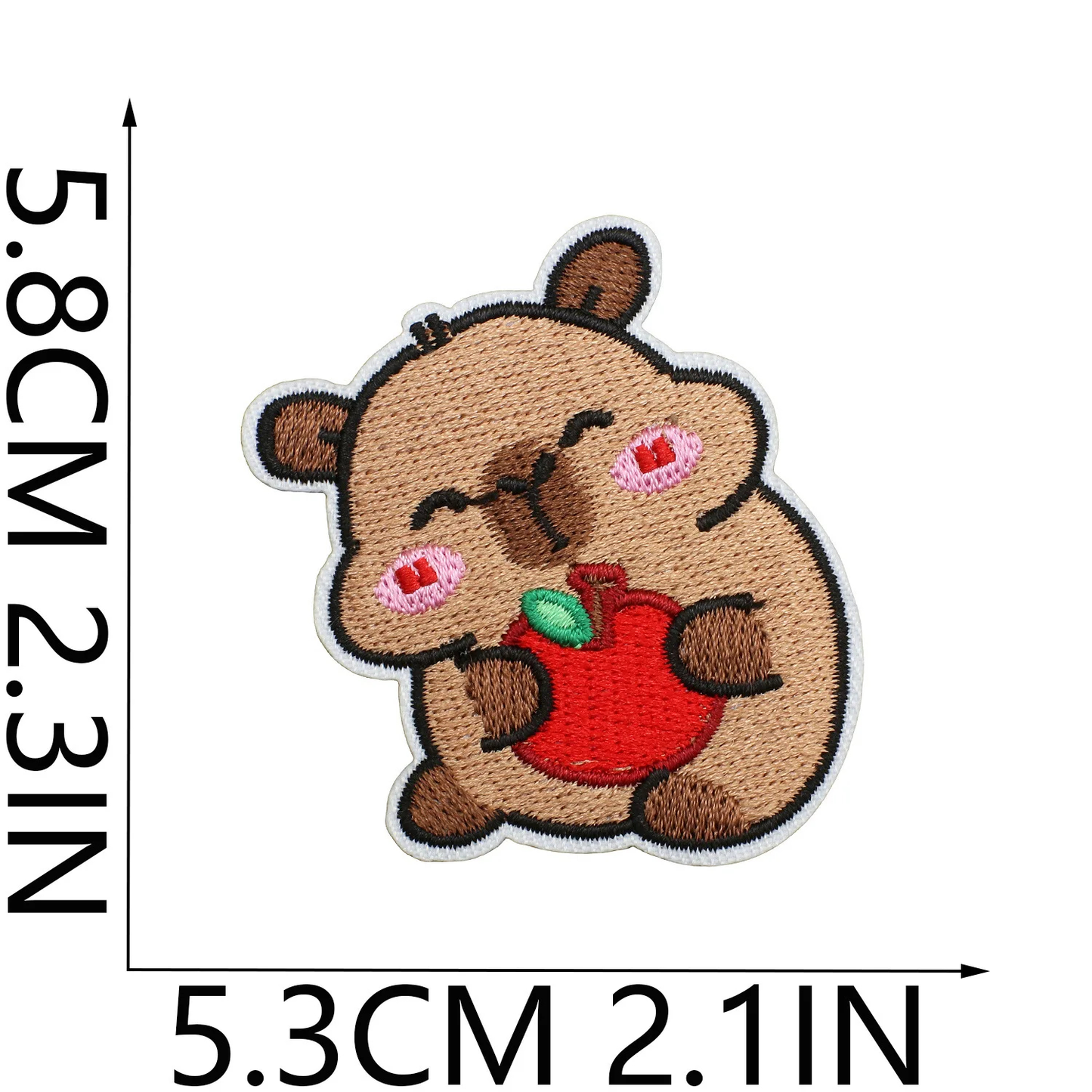Capybara Embroidered Iron-On Patch