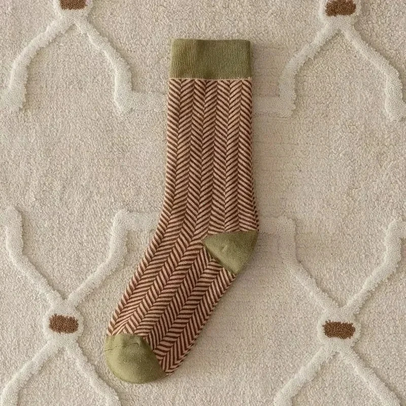 Patterned sock on a textured surface