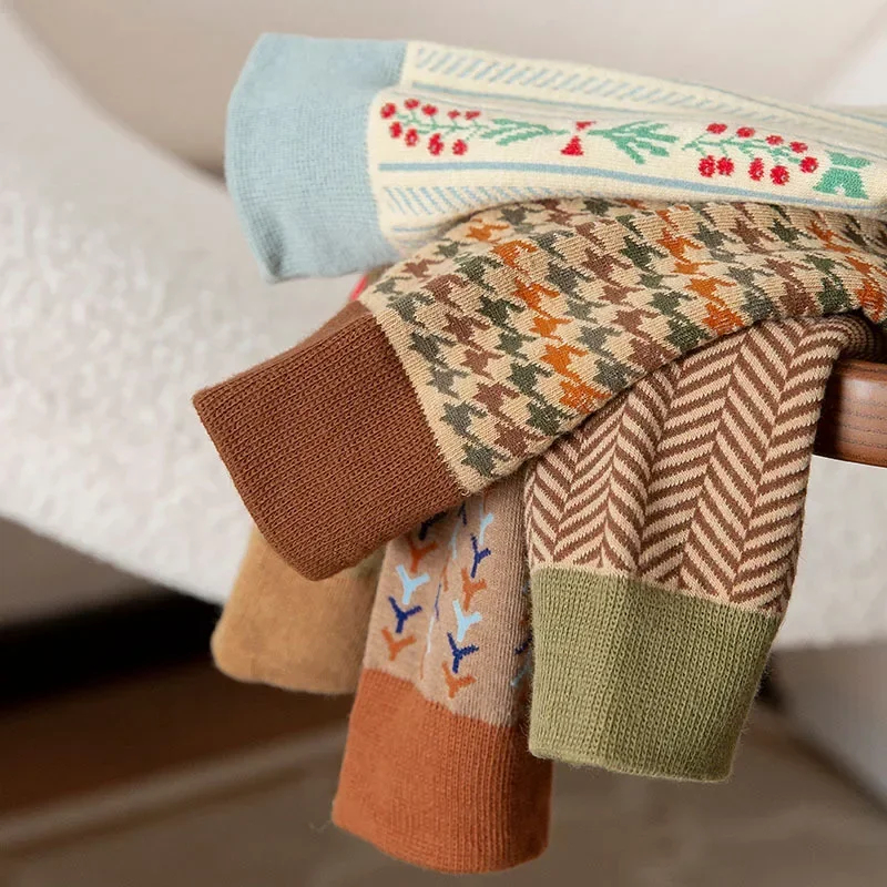 Mix Pattern Crew Socks - Ice Cream Cake