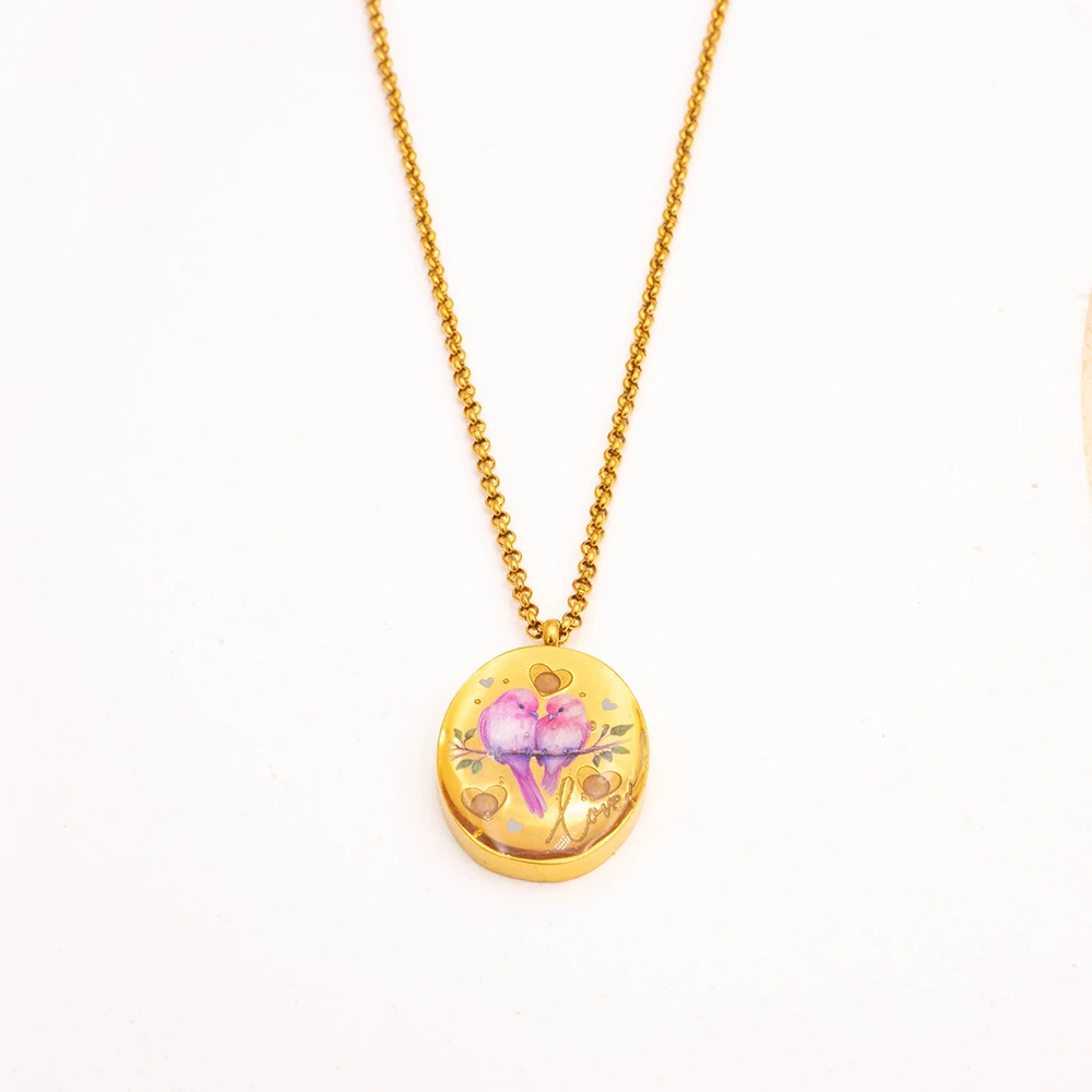 Whimsical Print Charm Necklace (7 Designs) - Ice Cream Cake
