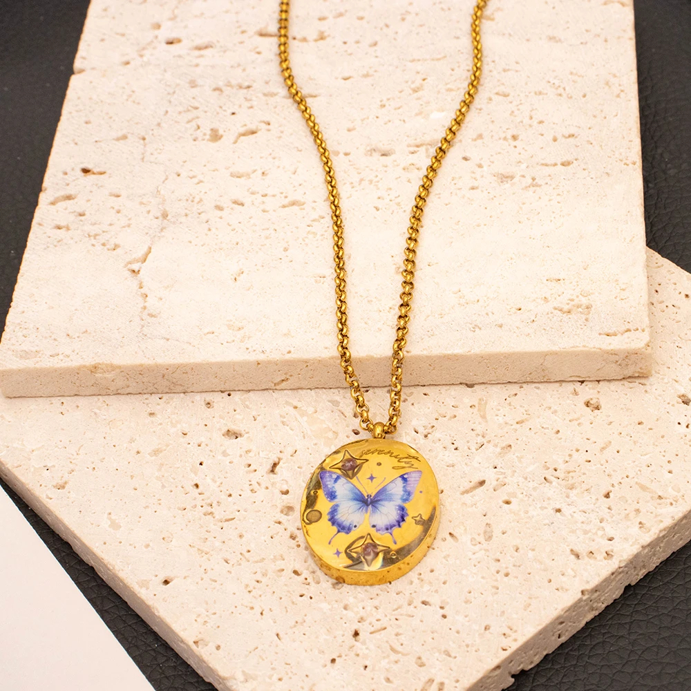 Whimsical Print Charm Necklace (7 Designs) - Ice Cream Cake