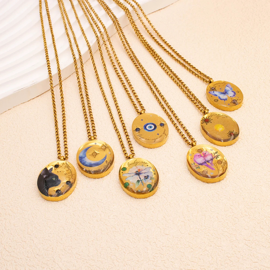 Whimsical Print Charm Necklace (7 Designs) - Ice Cream Cake