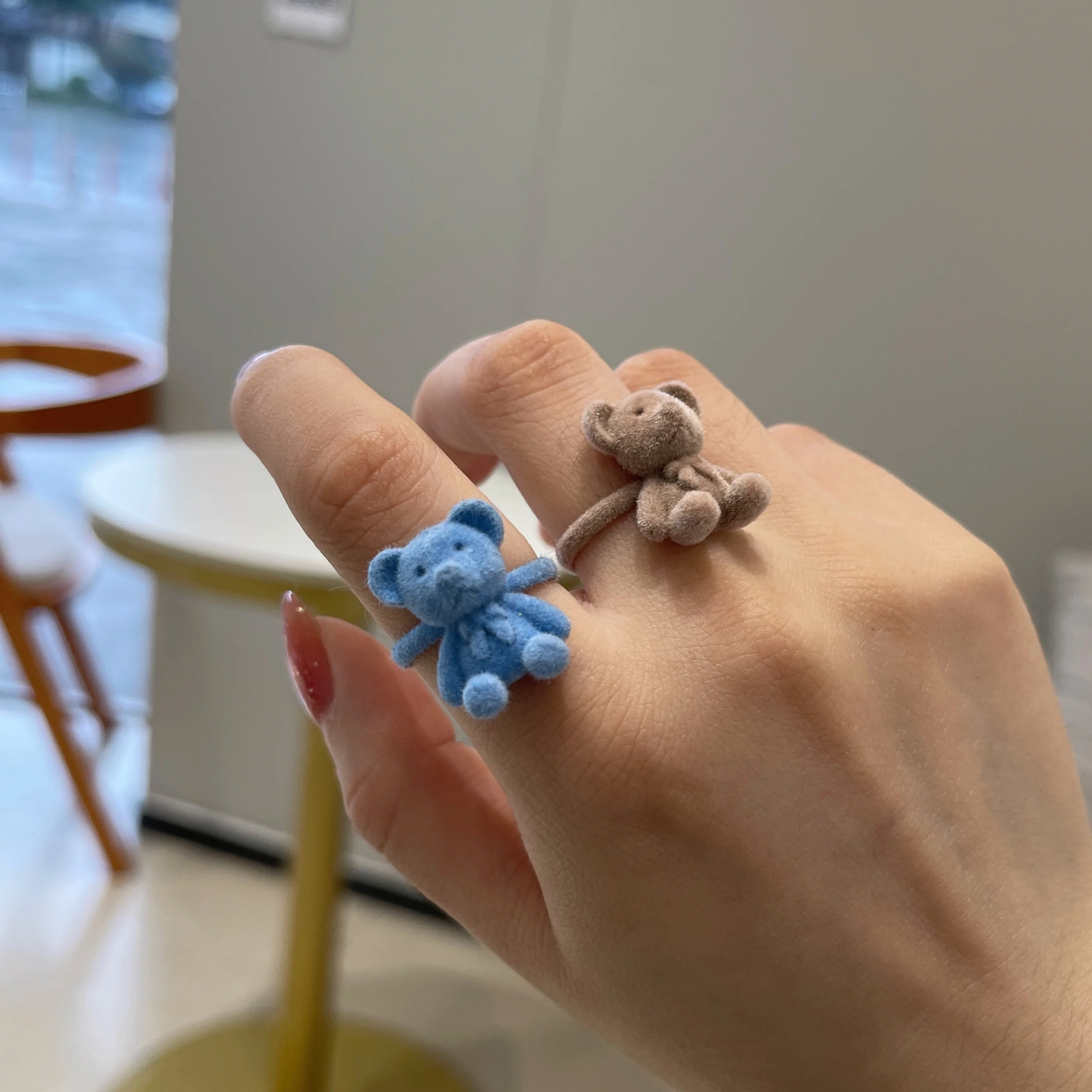 Flocked Teddy Bear Ring