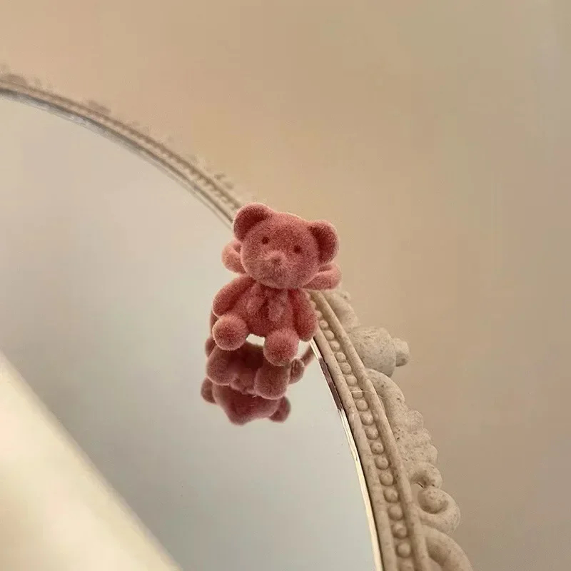 Flocked Teddy Bear Ring
