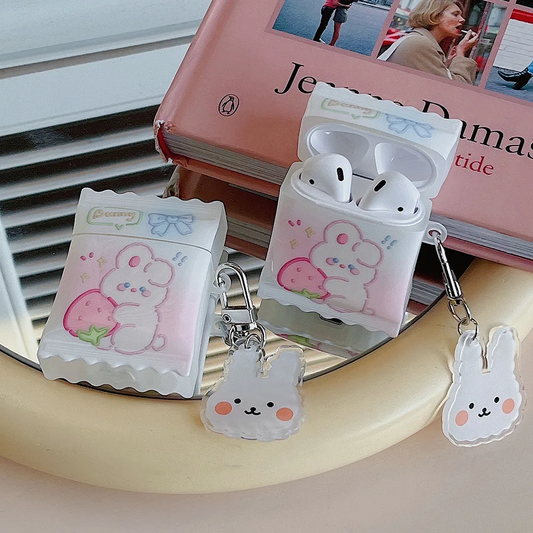 Strawberry Bunny Candy Packet AirPods Case Cover