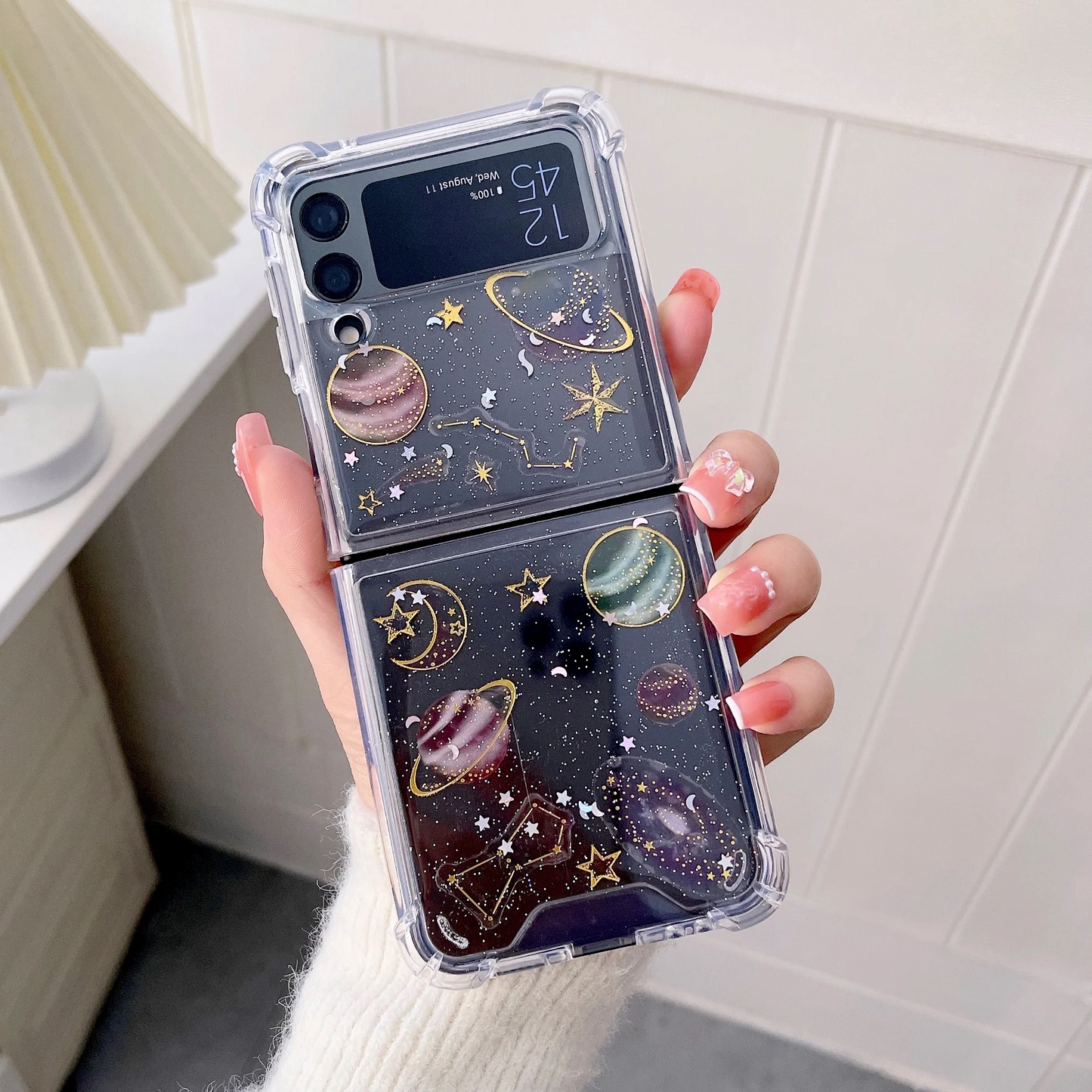 Outer Space Sparkle Galaxy Z Flip Phone Case