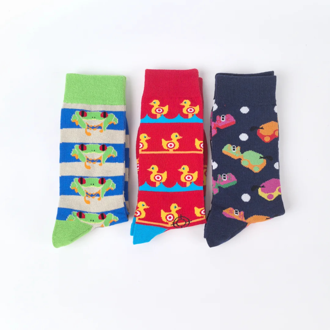 Funfair Animal Crew Socks (3 Designs) - Ice Cream Cake