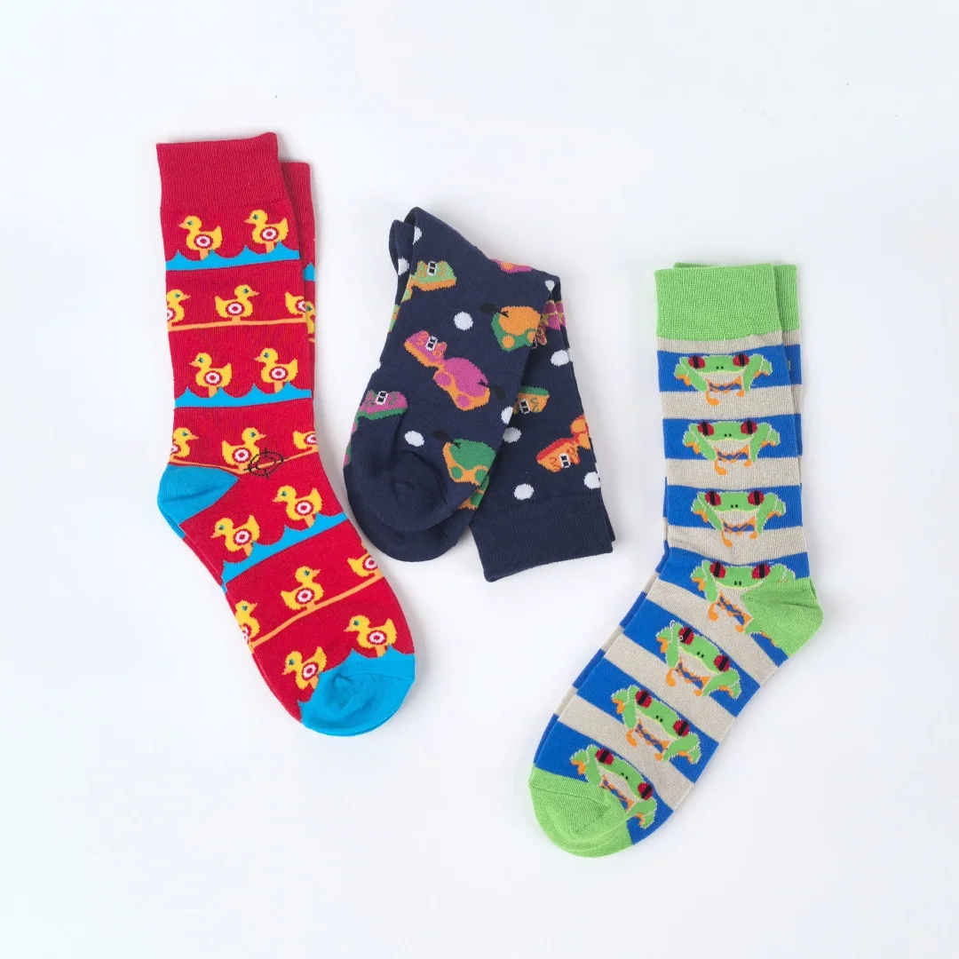 Funfair Animal Crew Socks (3 Designs) - Ice Cream Cake