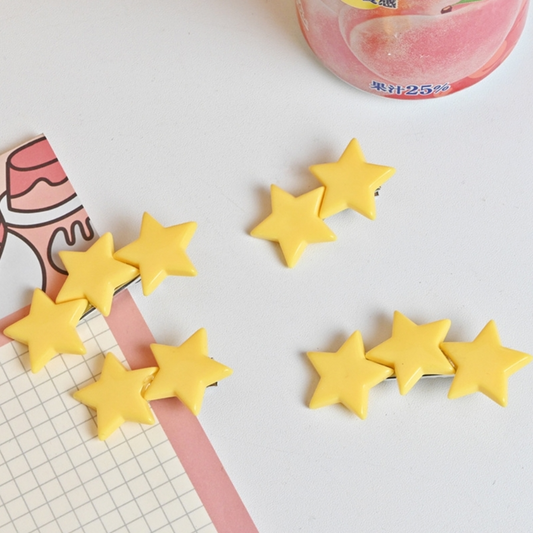 Yellow Star Hair Clips (2 Designs)