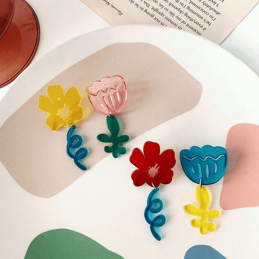 Acrylic Flower Earrings (4 Designs)