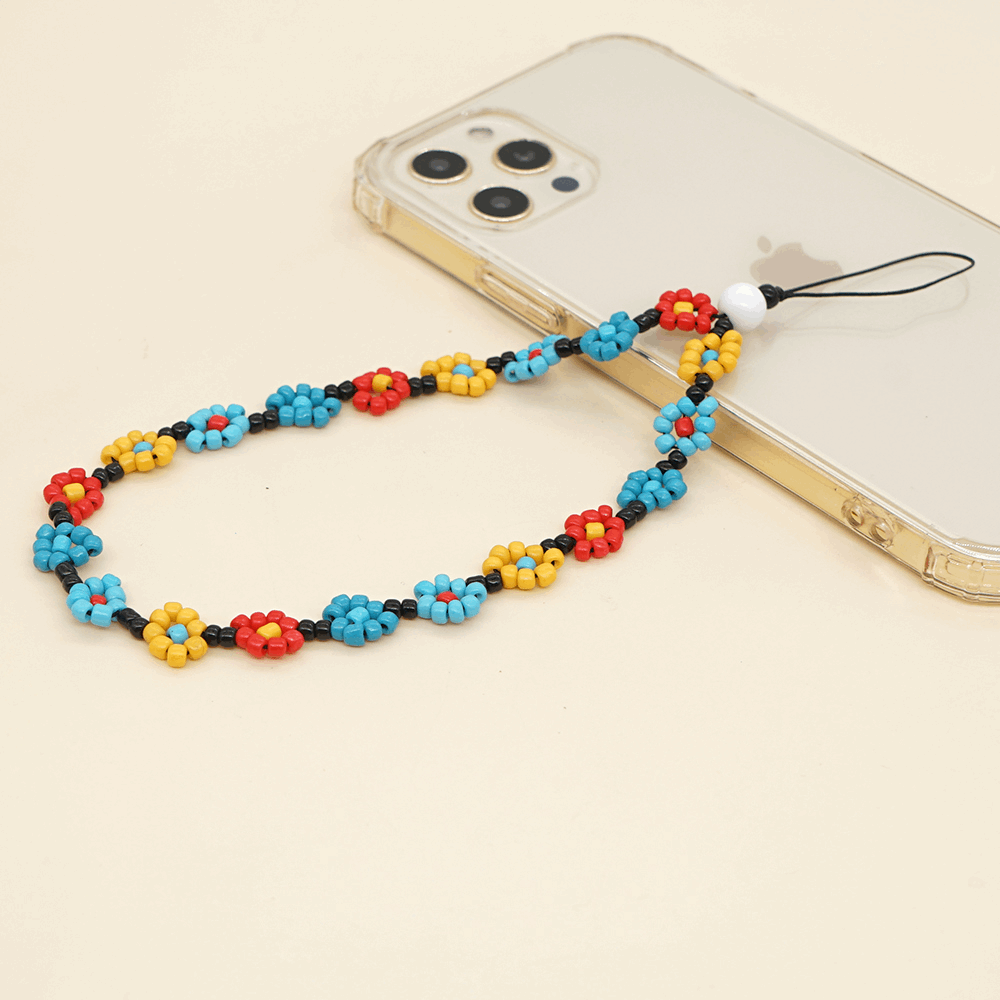 Beaded Daisy Phone Strap