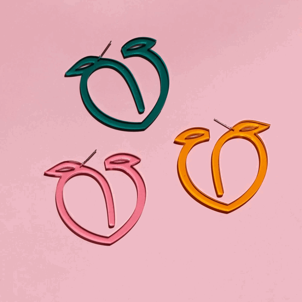 Acrylic Peach Earrings (3 Colours)