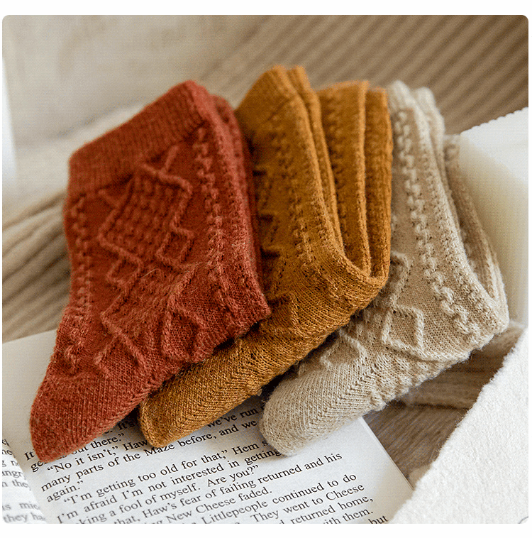 Aran Knit Ankle Socks (8 Colours)