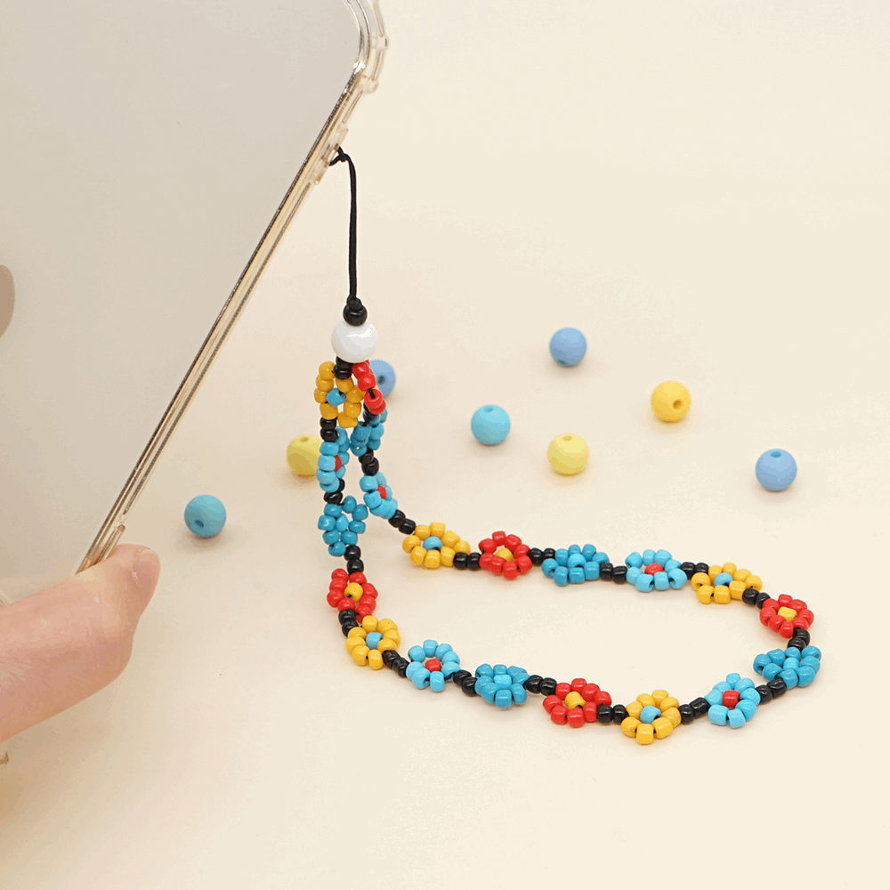 Beaded Daisy Phone Strap