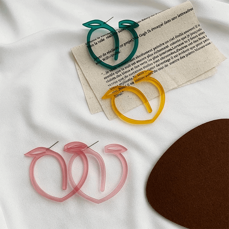 Acrylic Peach Earrings (3 Colours)