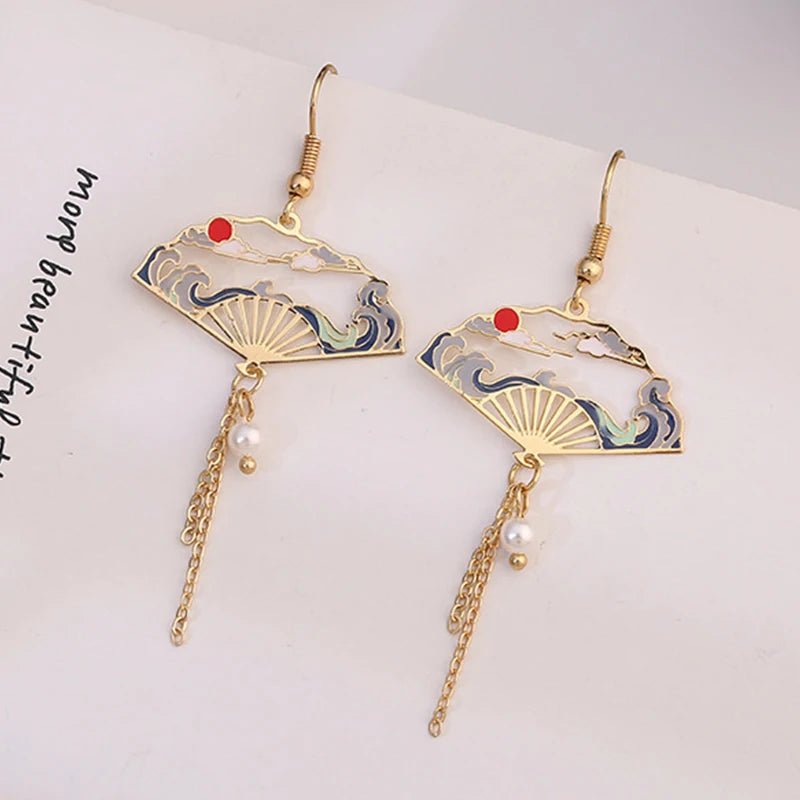 Korean Style Flower Cute Animal Dangle Earrings For Women Moon Stars Kitten Rabbit Balloon Asymmetric Earring Party Jewelry Gift - Ice Cream Cake