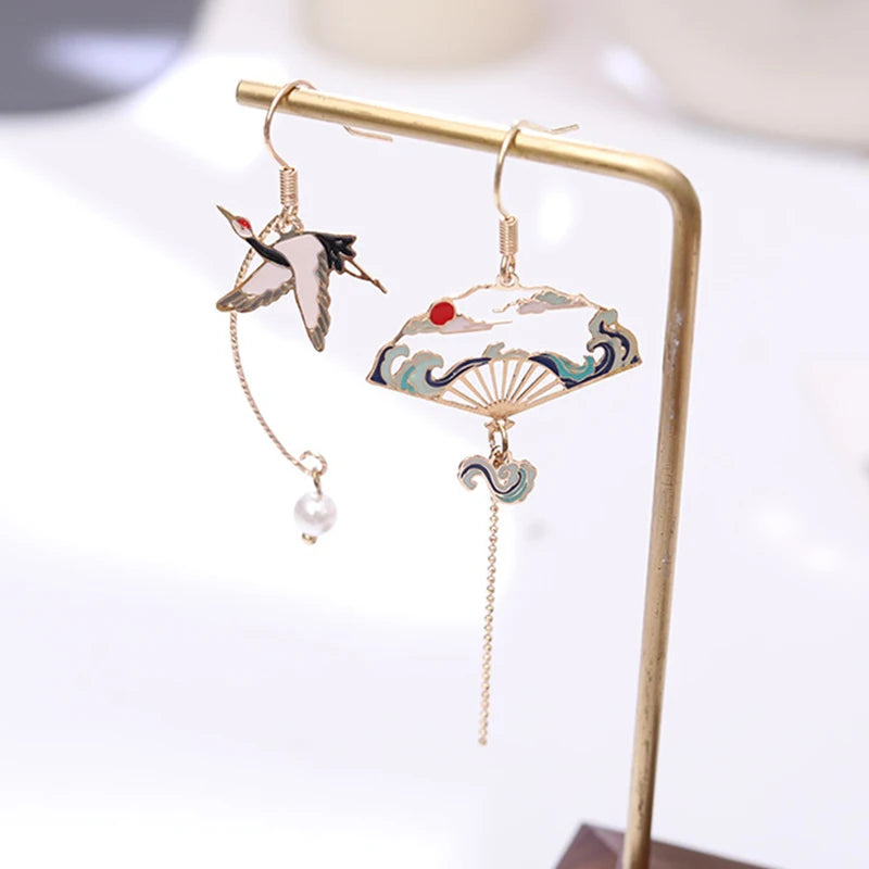Korean Style Flower Cute Animal Dangle Earrings For Women Moon Stars Kitten Rabbit Balloon Asymmetric Earring Party Jewelry Gift - Ice Cream Cake