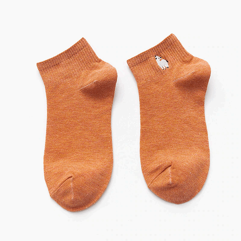 Animal Embroidery Ankle Socks (10 Designs)