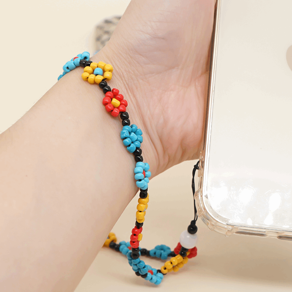 Beaded Daisy Phone Strap